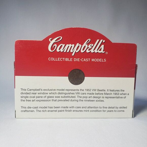 Volkswagen Beetle Campbell's Collection Die-Cast Vintage Toy Car New in Box - Picture 2 of 4